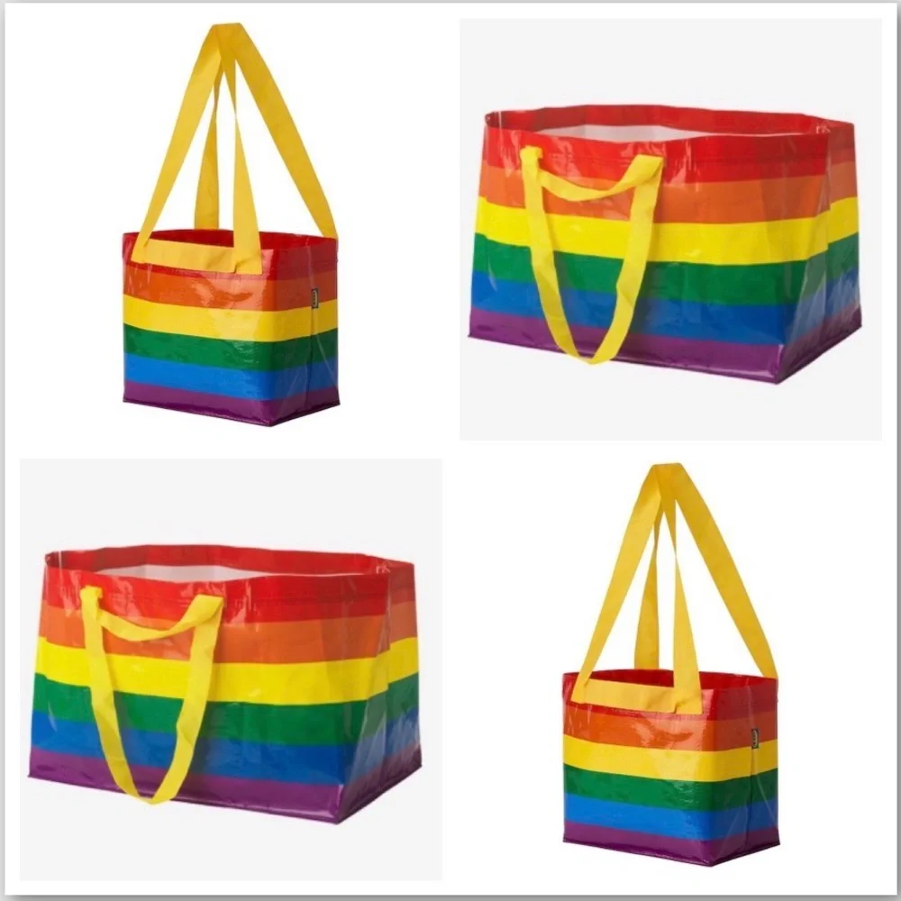 IKEA Rainbow Striped Storsomma Tote Bags